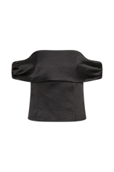 Anysa Satin Strapless Top - Black